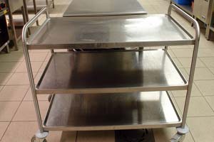 Stainless steel preparation trolley unit